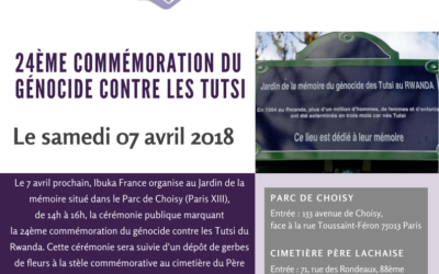 Invitation à la commémoration du génocide commis contre les Tutsi
