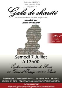 Invitation au Gala de Charité ce 7 juillet 2018